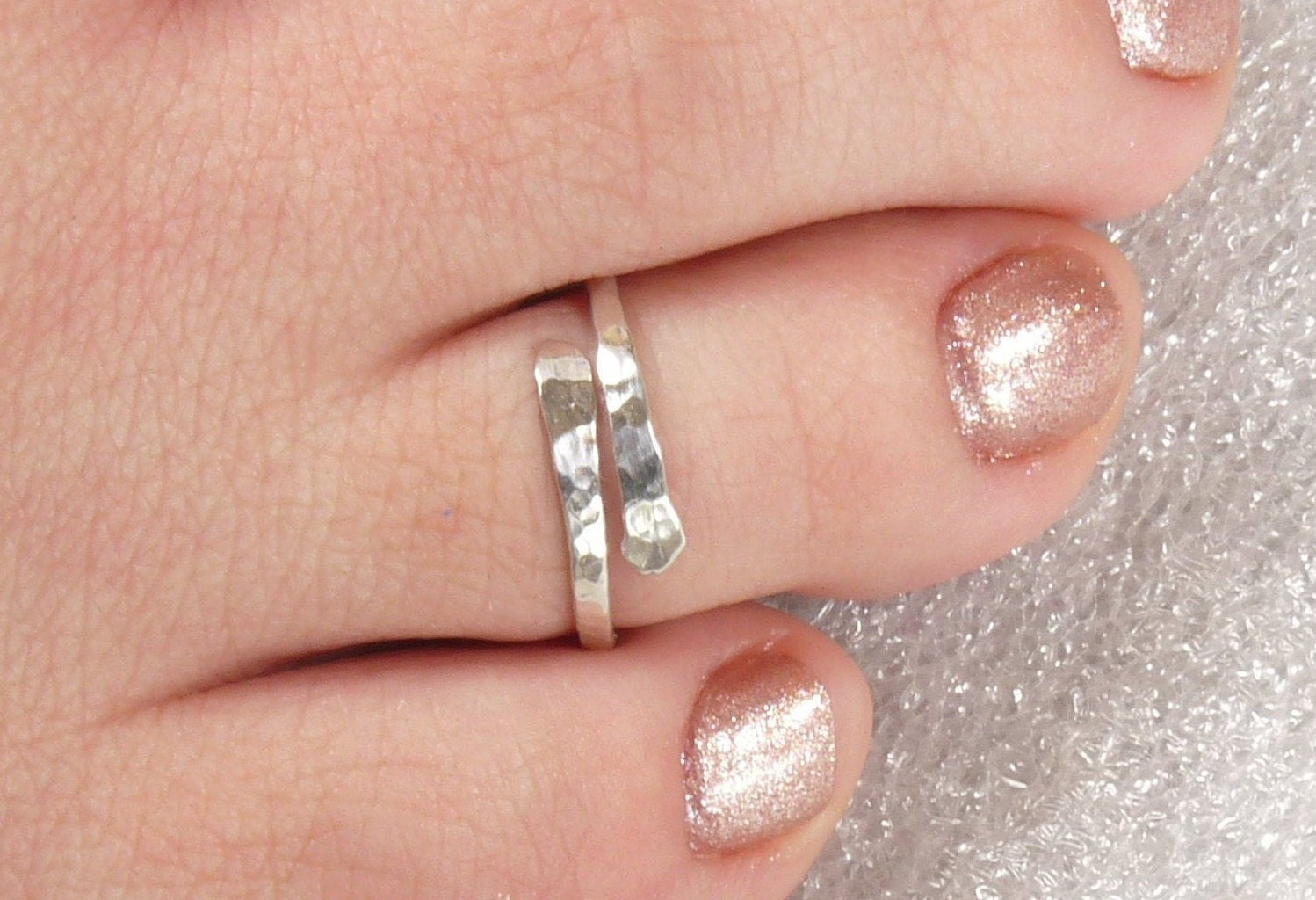 Toe Ring Sterling Silver crossoverAdjustable Toe ring Etsy