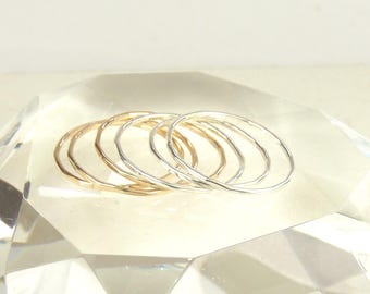 Handmade Hammered Sterling Silver Stacking Ring, 18 Gauge