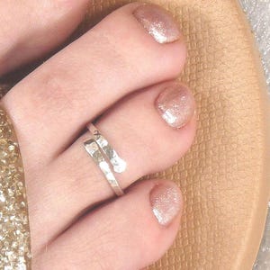 Hammered Sterling Silver Adjustable Toe Ring, Body Jewelry