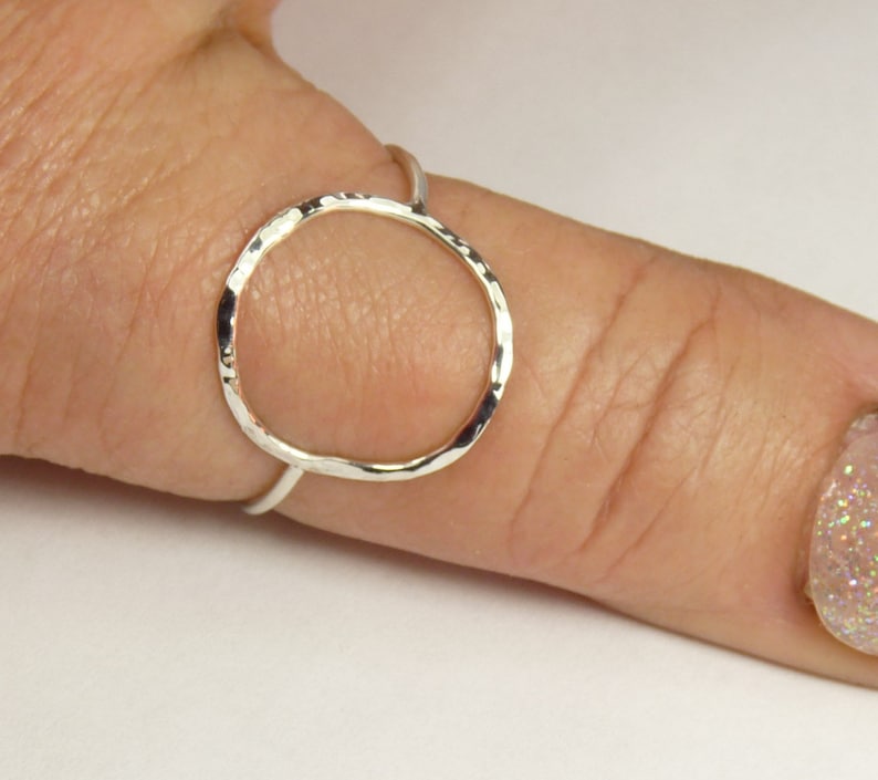 Karma Circle Ring 18 Gauge Sterling Silver Etsy