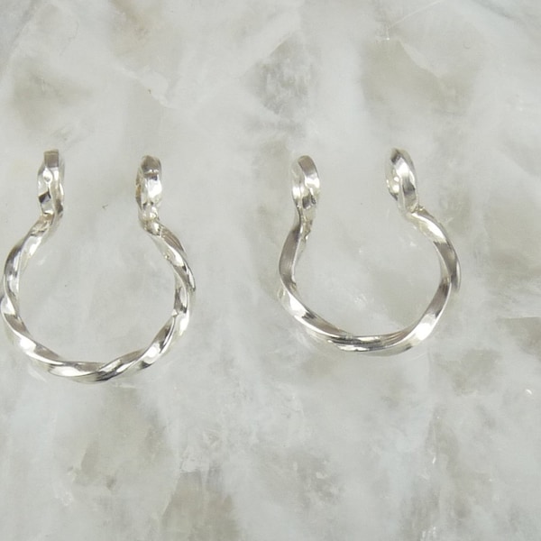 Faux Septum Ring, Sterling Silver or gold filled nose ring-Fake Nose Ring