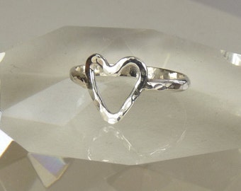 Pinky Ring,Knuckle Ring,Midi Ring, Heart ring,Sterling Silver