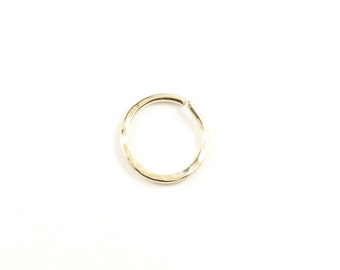 Gold Septum Ring- 18 Gauge Nose Ring-Goldfilled or Sterling silver Ring, Hammered 10 mm 9mm 8mm