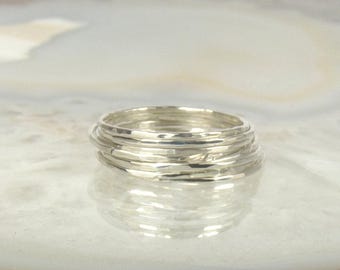 Handmade Skinny Sterling Silver Stacking Ring, Knuckle Ring