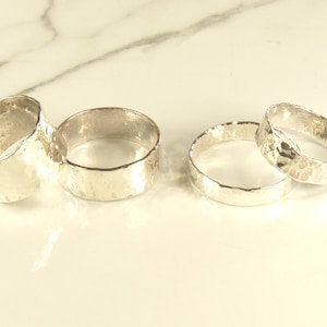 Sterling Silver Hammered Rings,Thumb Rings,Different widths
