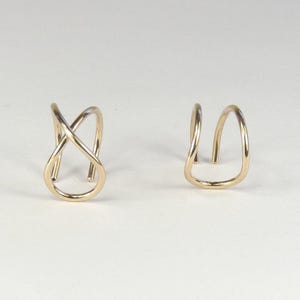 Gold Filled Criss Cross Ear Cuff, Double Wire Helix Earring
