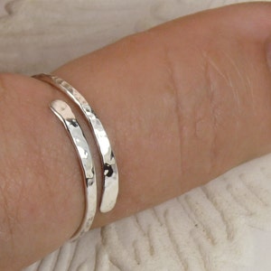 Thumb Ring, Bypass ring, Sterling Silver ring,  Adjustable  Ring, Midi ring