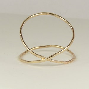 Criss Cross ring, Midi Ring, Gold Ring, X ring