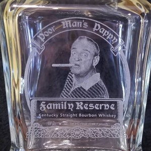 Etched Decanter With Poor Man's Pappy Logo Rodney - Etsy