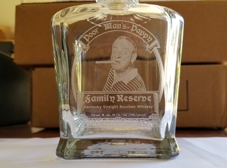 Set Custom Etched Decanter and 2 Matching Glencairn Glasses | Etsy