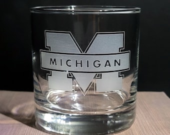 University of Michigan Rocks Glass, Wolverines Pint, Beer Can, Wine Glass, Coffee Mug, Flute