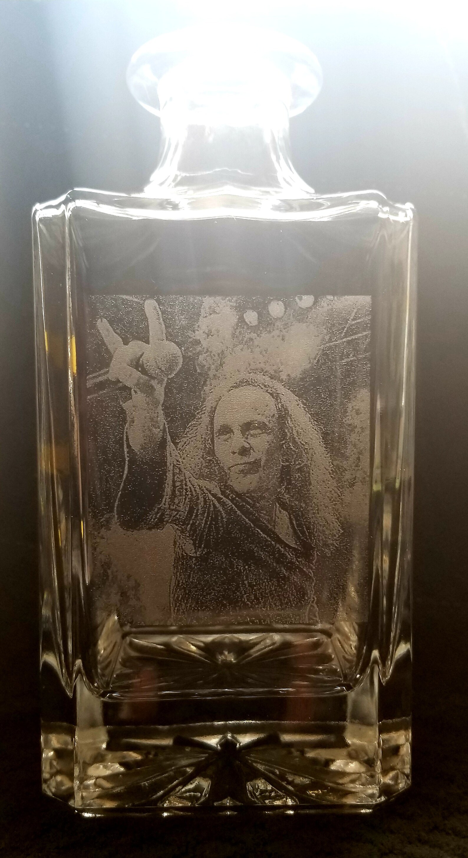 Custom Etched Decanter with an Image or Picture of your Etsy