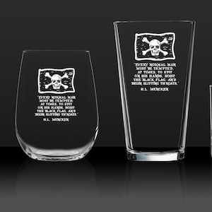 H.L. Mencken Pirate Quote - Sandblasted Glass