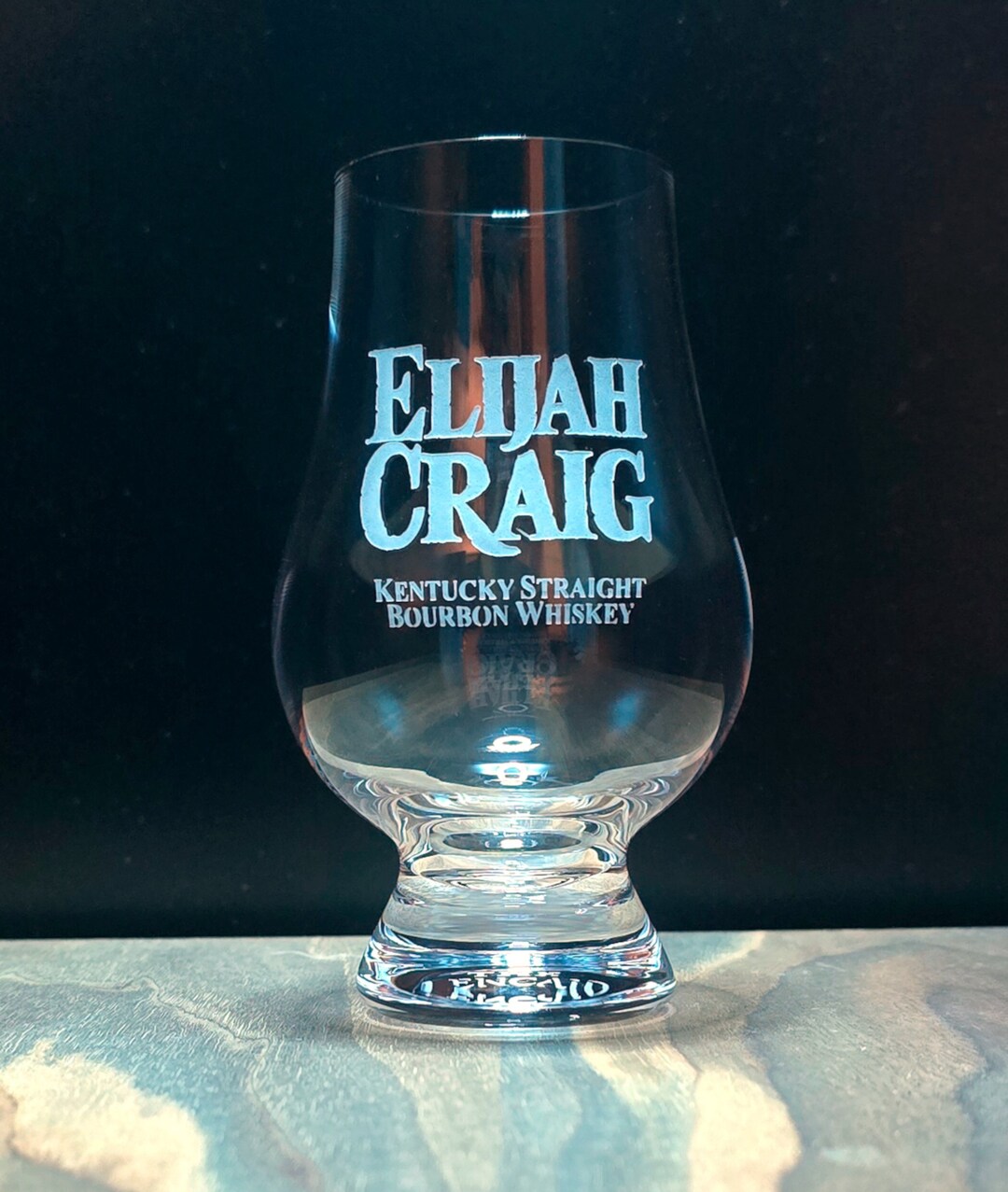 Elijah Craig Etched Glencairn Glass for Bourbon, Whiskey, Scotch