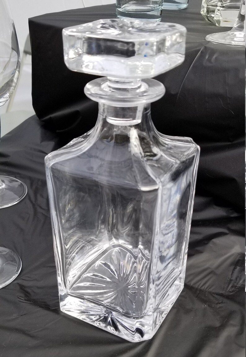Custom Etched Square Decanter Sets With Logo or Design of Your Etsy