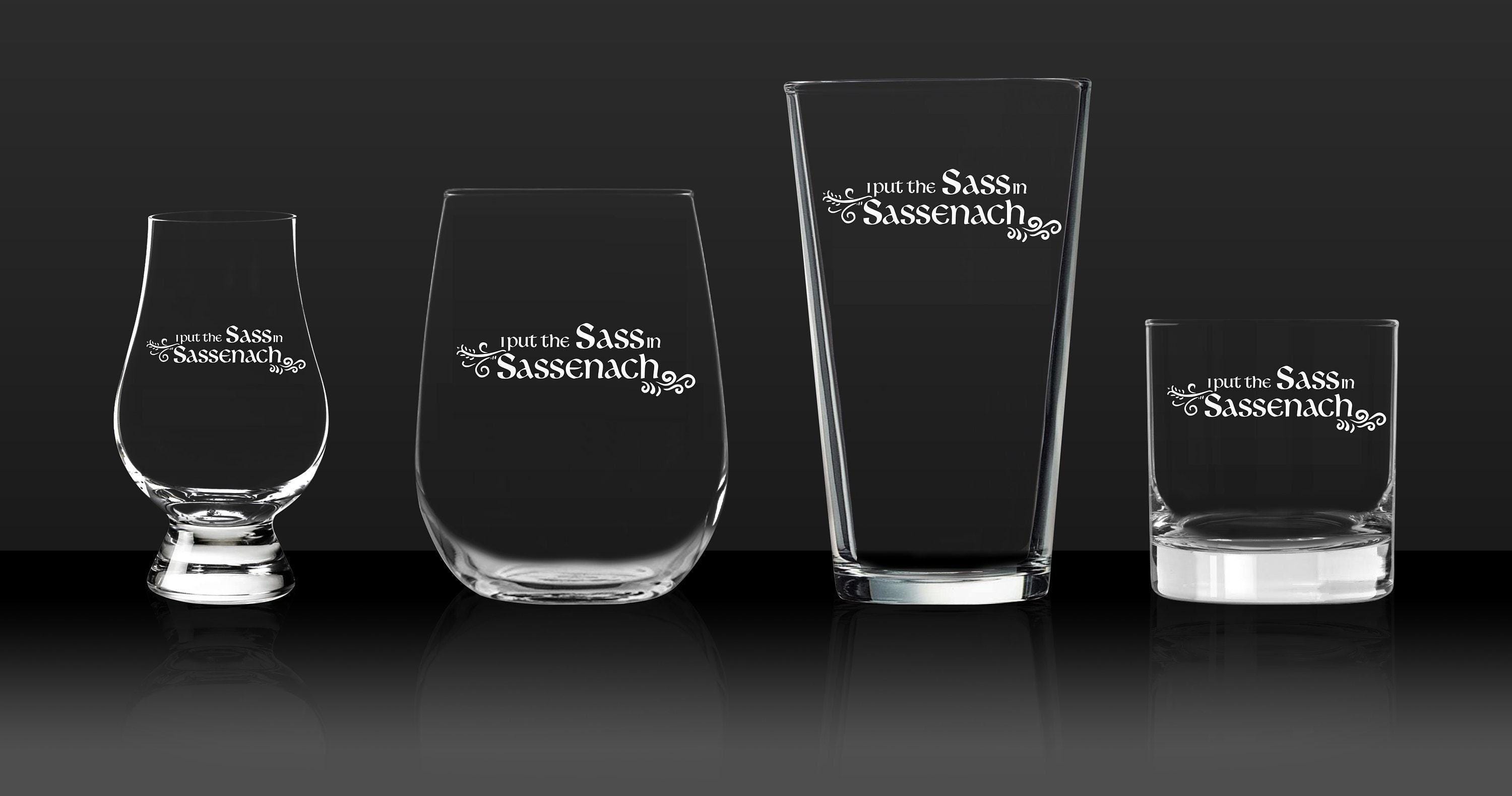 Vetro inciso Sassenach: regalo Outlander, sabbiato e lavabile in lavastoviglie