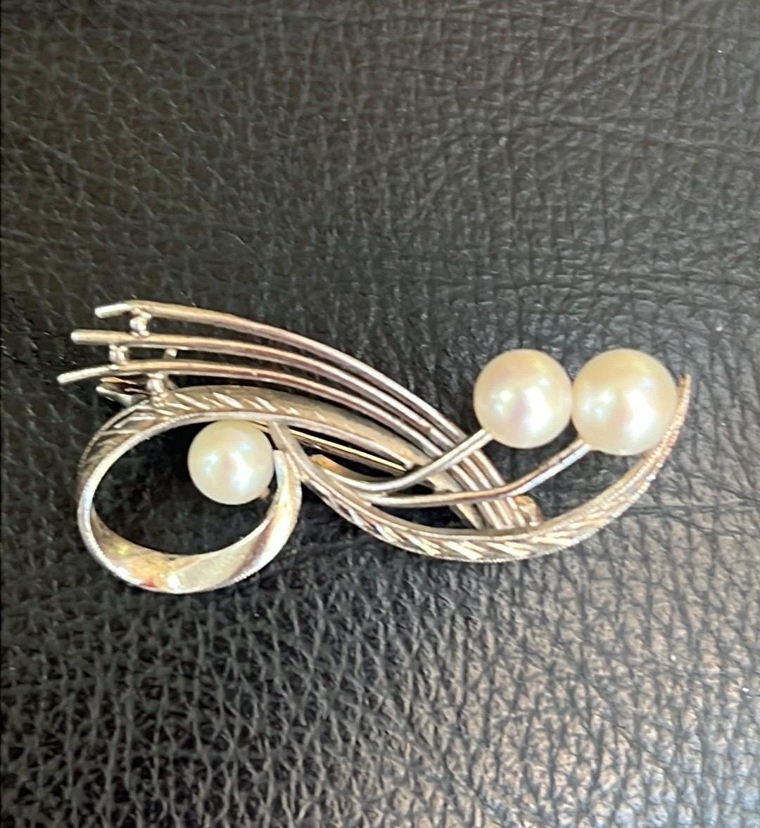tasaki pearl ブローチ　真珠　田崎　銀製　silver TASAKI - TASAKI タサキ ブローチ パール 真珠 5.5-6.3mm