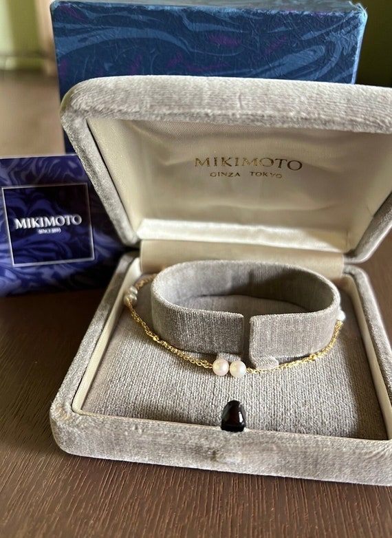 Mikimoto simple 18k pearl bracelet chain