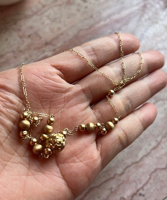 Like new solid 14k beads necklace cute unique