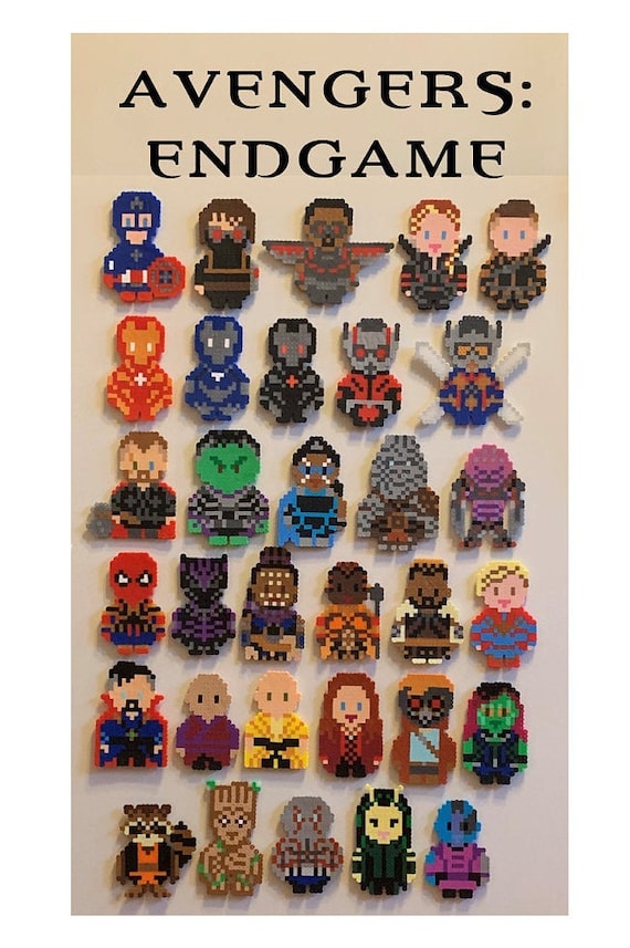 Captain Marvel (Endgame) Perler bead magnet
