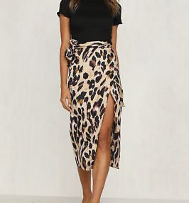leopard print envelope skirt