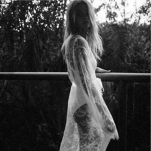 White delicate lace maxi kimono image 2