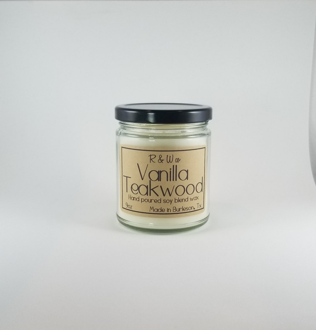 Vanilla Teakwood Candle Etsy