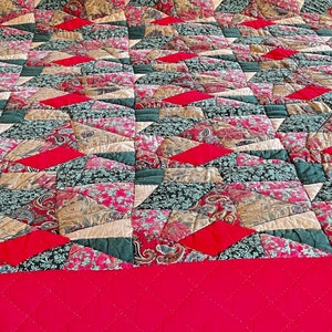 Antique hand-stitched cotton quilt — 80&quot;x84&quot;