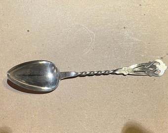 19C. Wound Shaft Silver Tablespoon