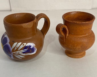 1980s Pair of Mexican Mini-pots