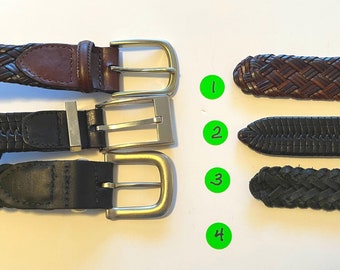 Woven Leather Belts, vintage, pre-worn
