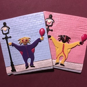 Pair of 3D Puerto Rican Folk Art Tiles