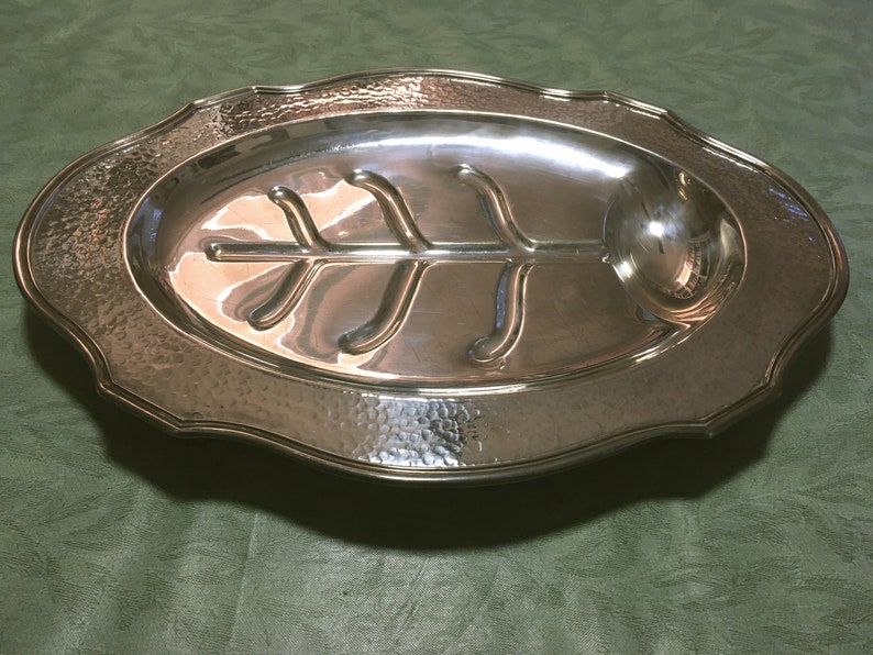 Footed Meat Serving Platter W/well Etsy India