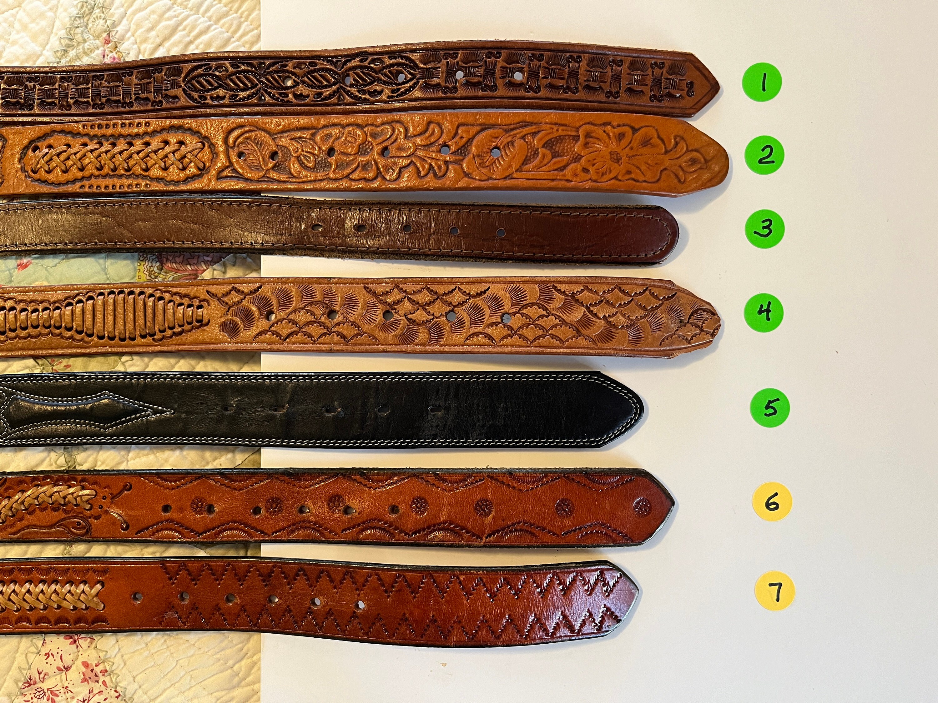 Vintage Western Leather Belts - Etsy
