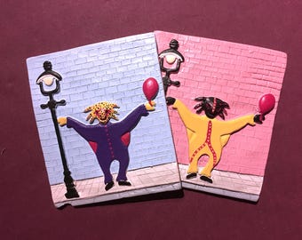 Pair of 3D Puerto Rican Folk Art Tiles