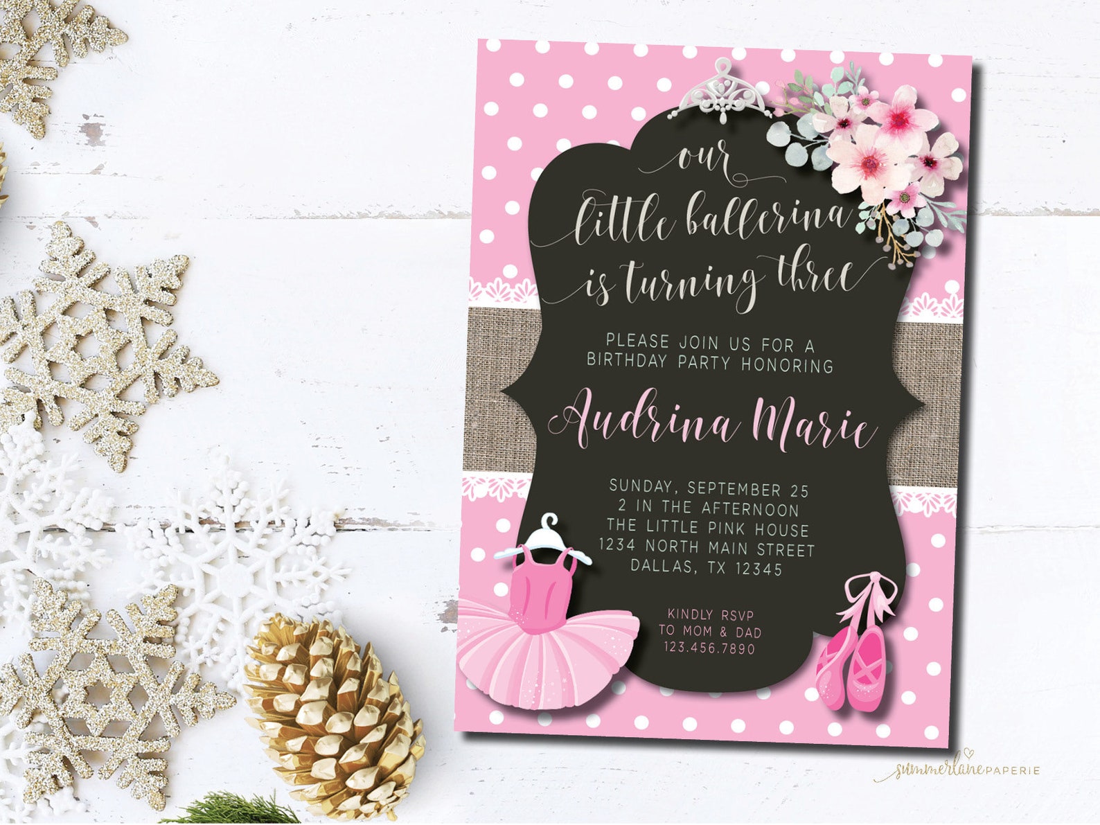ballerina birthday invitation | ballet shoes and tutu ballet party invite | any age pink floral girls printable invites ballerina birthday invitation | ballet shoes and tutu ballet party invite | any age pink floral girls printable invites