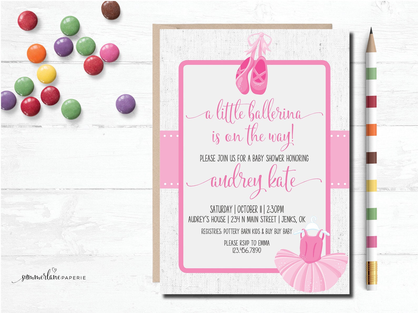 little ballerina baby shower invitations | pink tutu and ballet shoes girl baby shower | classy light pink ballet shower printab