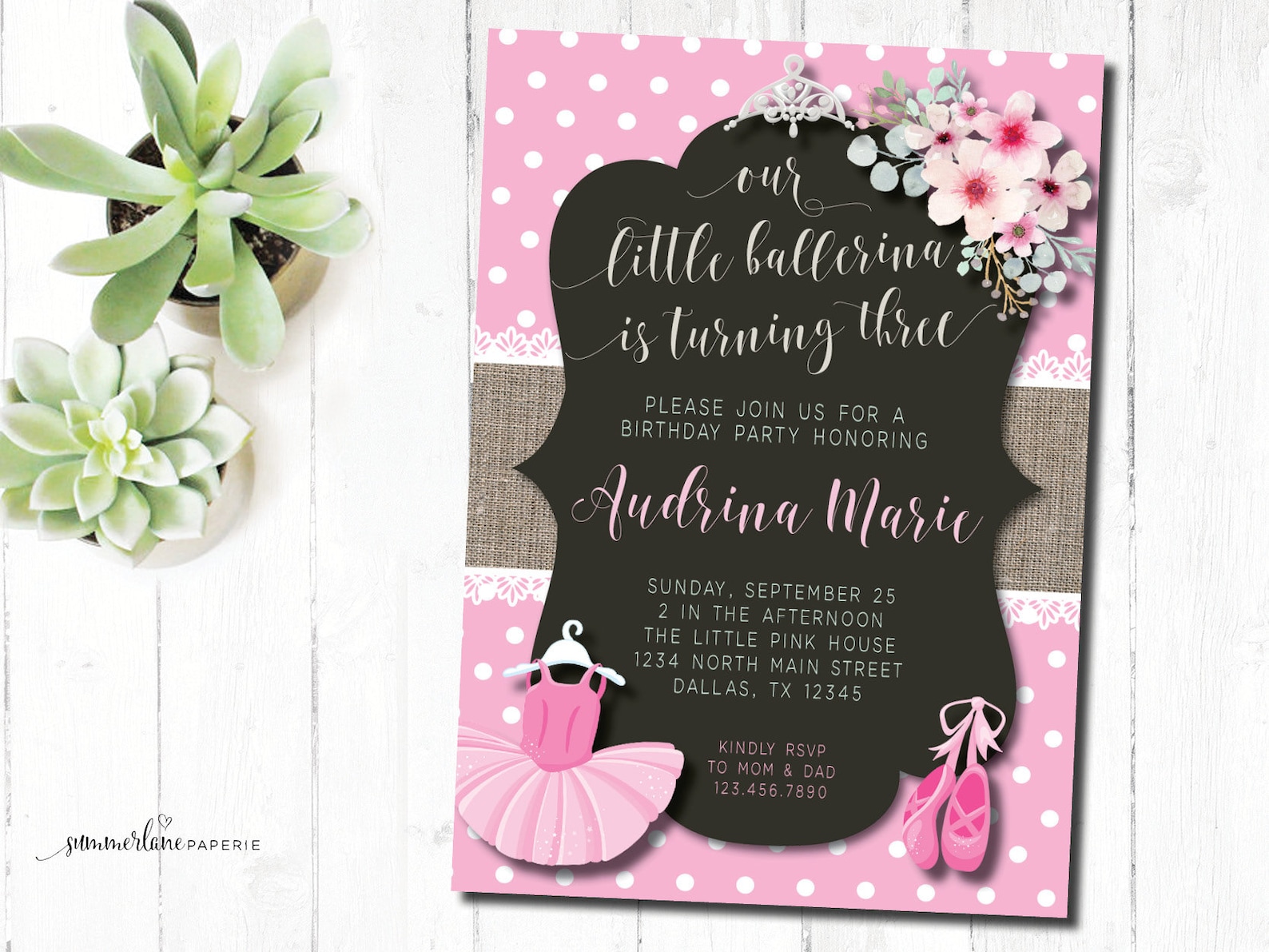 ballerina birthday invitation | ballet shoes and tutu ballet party invite | any age pink floral girls printable invites ballerina birthday invitation | ballet shoes and tutu ballet party invite | any age pink floral girls printable invites