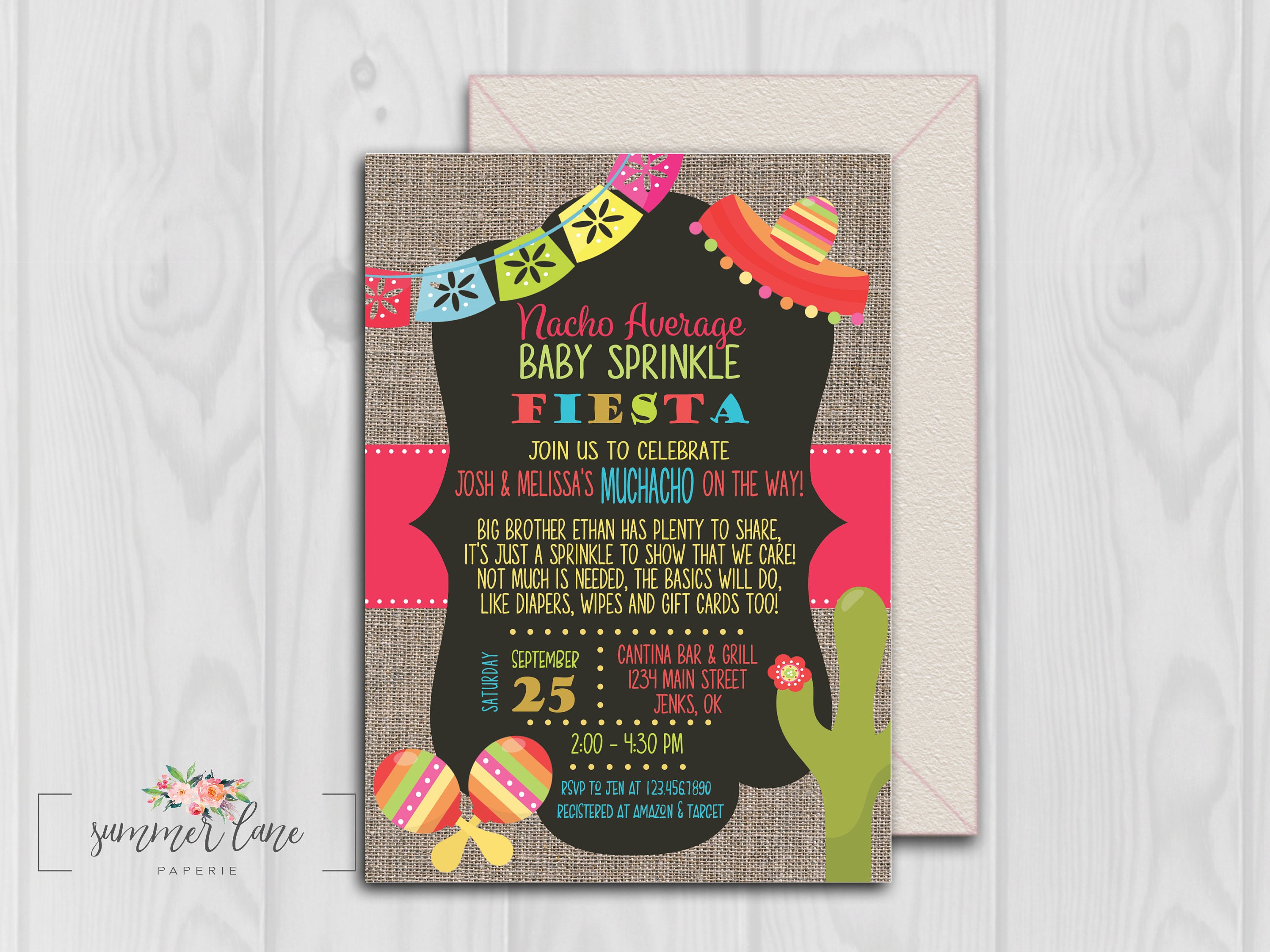 nacho average baby shower invitations
