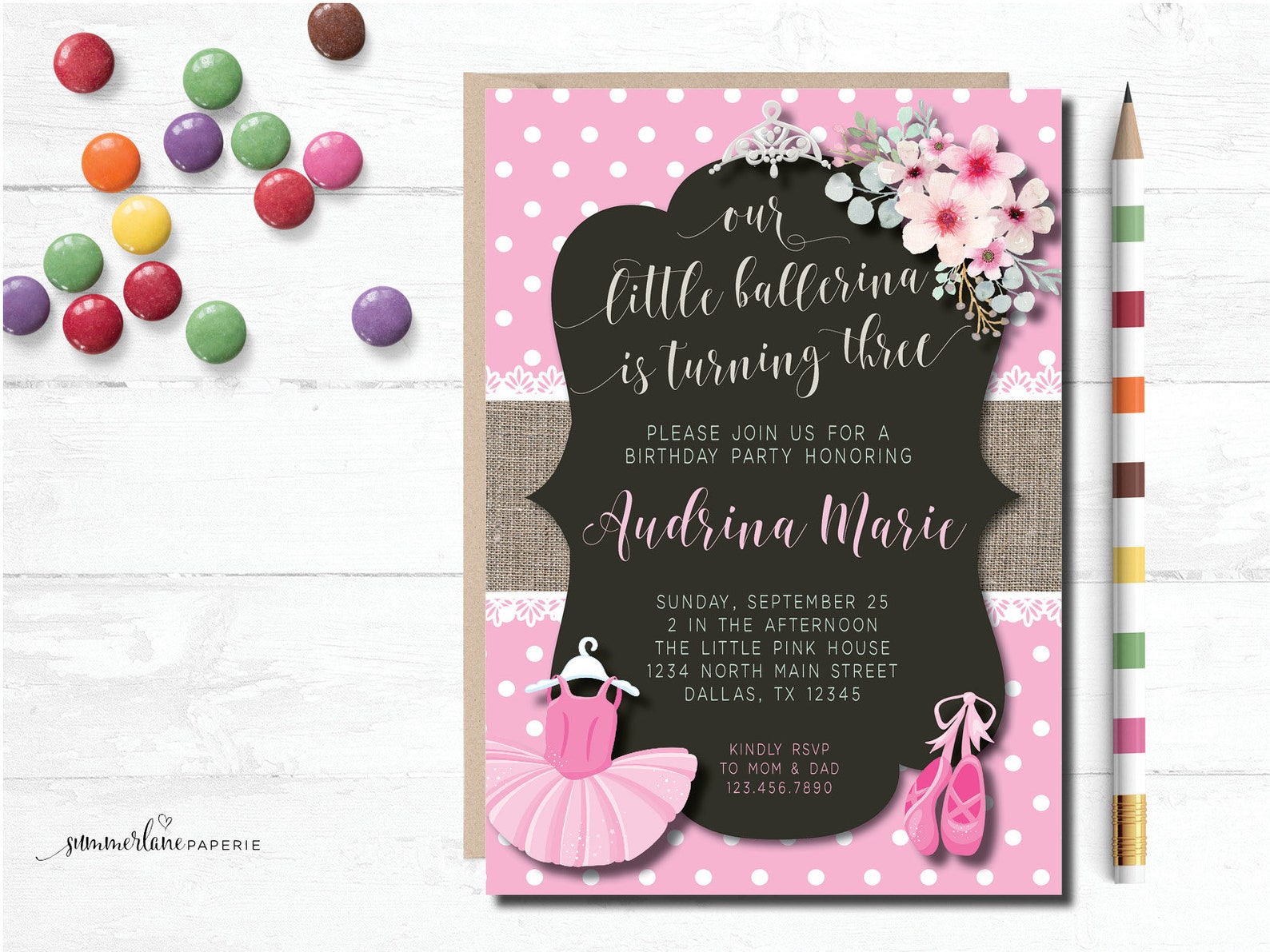 ballerina birthday invitation | ballet shoes and tutu ballet party invite | any age pink floral girls printable invites ballerina birthday invitation | ballet shoes and tutu ballet party invite | any age pink floral girls printable invites