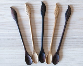 Handcarved Natural Wooden Spoon, Handmade Stirring Wooden Spoon for gift