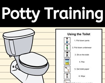 Potty Training Task Analysis Toilet Visuals and Data Sheet EDITABLE for ABA