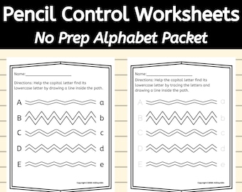 Tracing Worksheet - Alphabet Tracing Sheets - Occupational Therapy - ABA Therapy - Autism Worksheets - Fine Motor Skills Printables - BCBA