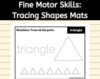 Fine Motor Skills Printables - Tracing Shapes, Tracing Worksheet - Occupational Therapy - Autism Printables, Autism Worksheets, Autism Tasks