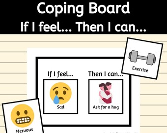 Coping Board - If I Feel / Then I Can - Autism and Anxiety - Emotional Regulation Tool - ABA, BCBA, Behavior Analysis - by AllDayABA