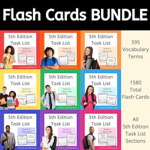 5th Edition Task List BCBA Exam Prep Flash Cards Bundle - Applied Behavior Analysis, ABA Flashcards, BCaBA Study Flash Cards, AllDayABA
