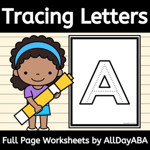 Seguimiento del alfabeto en letras mayúsculas: hojas de trabajo de terapia ABA, terapia ocupacional y educación especial - Página completa