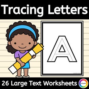 Capital Letters Alphabet Tracing - ABA Therapy, Occupational Therapy, and Special Education Worksheets - Full Page