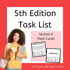 Section A Flash Cards 5th Edition Task List - ABA Study Materials - BCBA Exam Prep - ABA Flash Cards - Applied Behavior Analysis