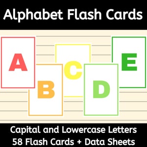 Tarjetas didácticas del alfabeto: Tarjetas didácticas de letras para combinar letras mayúsculas y minúsculas en terapia ABA y educación especial